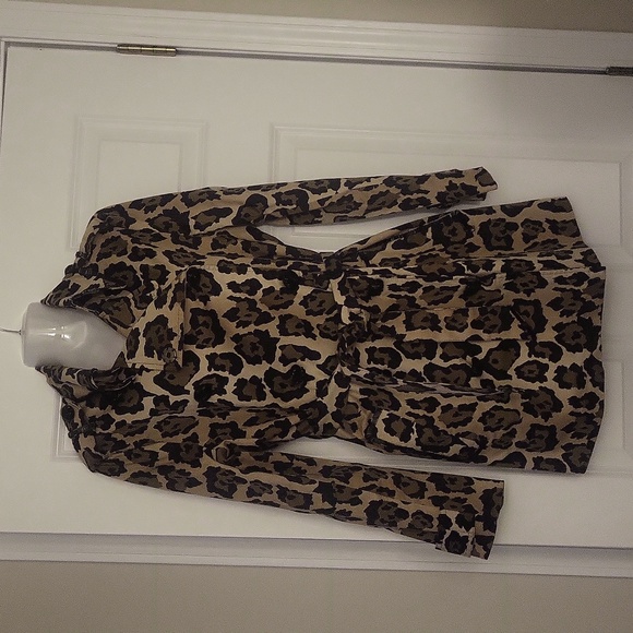 Animal Print Trench Coat - Picture 1 of 5